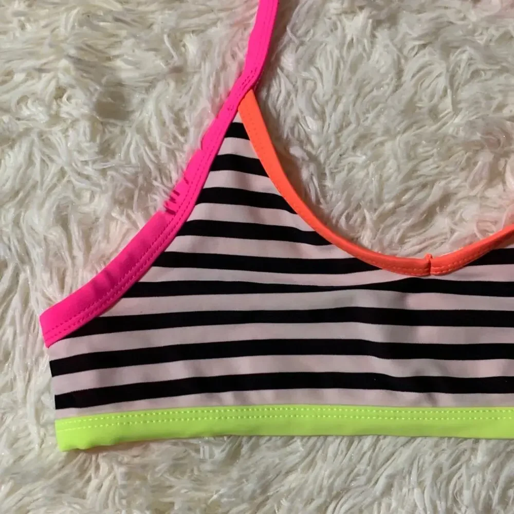 The Children’s Place Neon and Striped Swim Top L